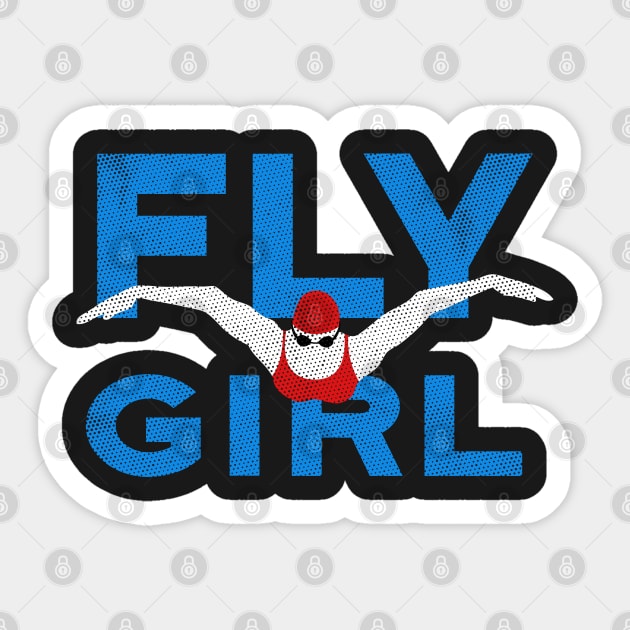 Fly Girl Women Swimming Sticker by atomguy